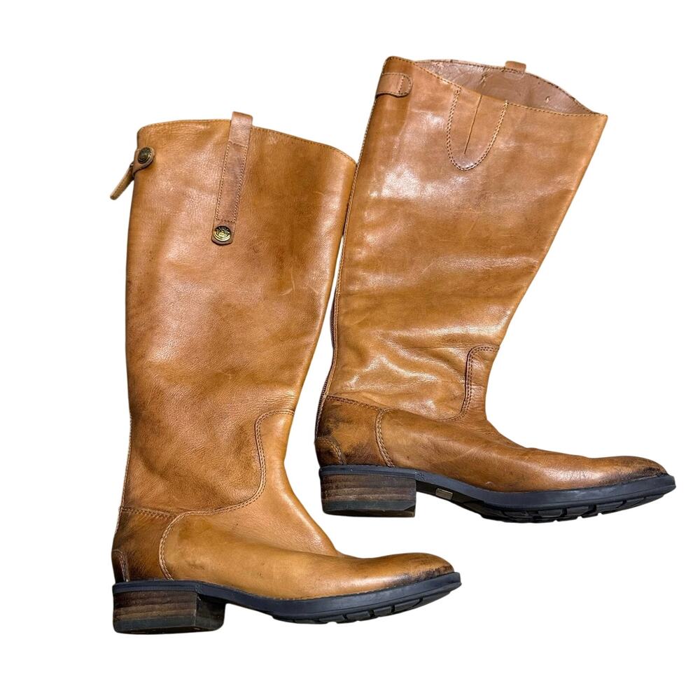 Sam Edelman Brown PENNY Leather Riding Boots - Vintage Distressed - Women's 6 M